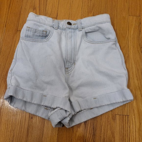 American Apparel High-Waist Jean Shorts (Size 25) - Picture 1 of 4